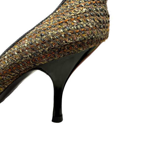 Martinez Valero Tweed‎ Leather Trim Classic Career Pumps - Picture 8 of 12